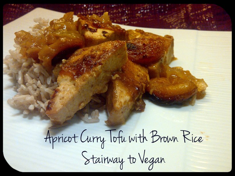 Apricot Curry Tofu with Brown Rice 